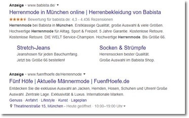 Google Ads Anzeige